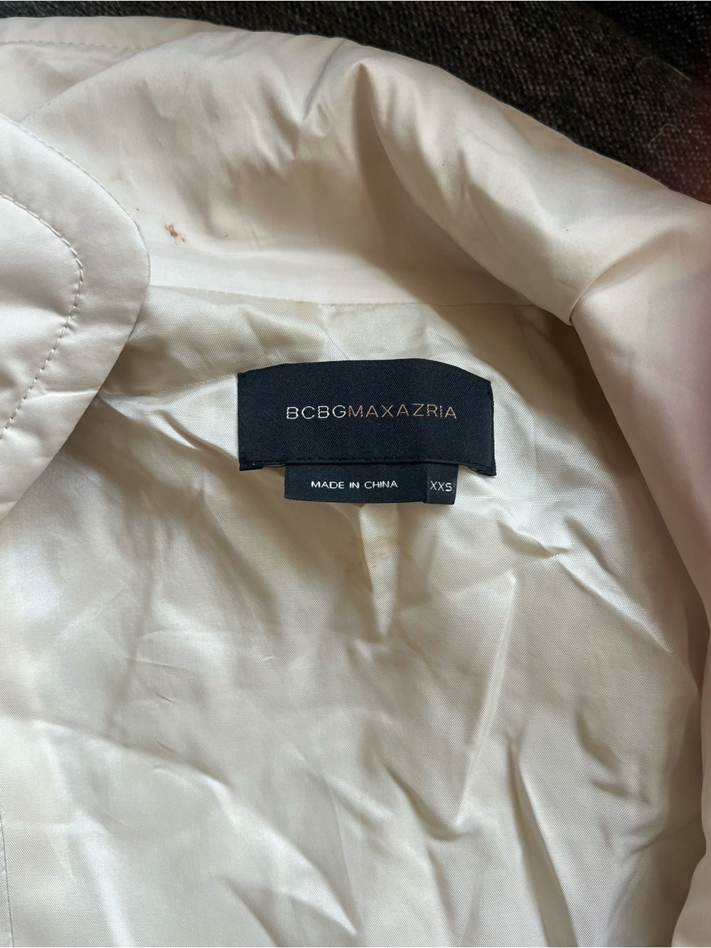 BCBGMaxAzria Cream Trench Coat